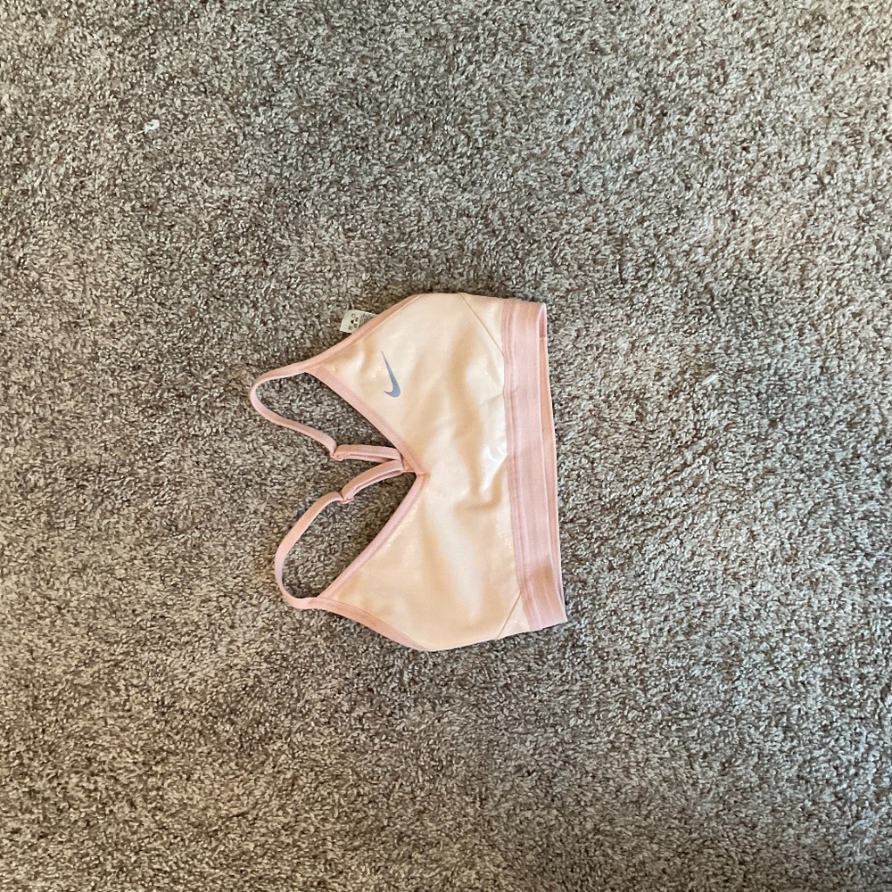Light pink shimmer sports bra